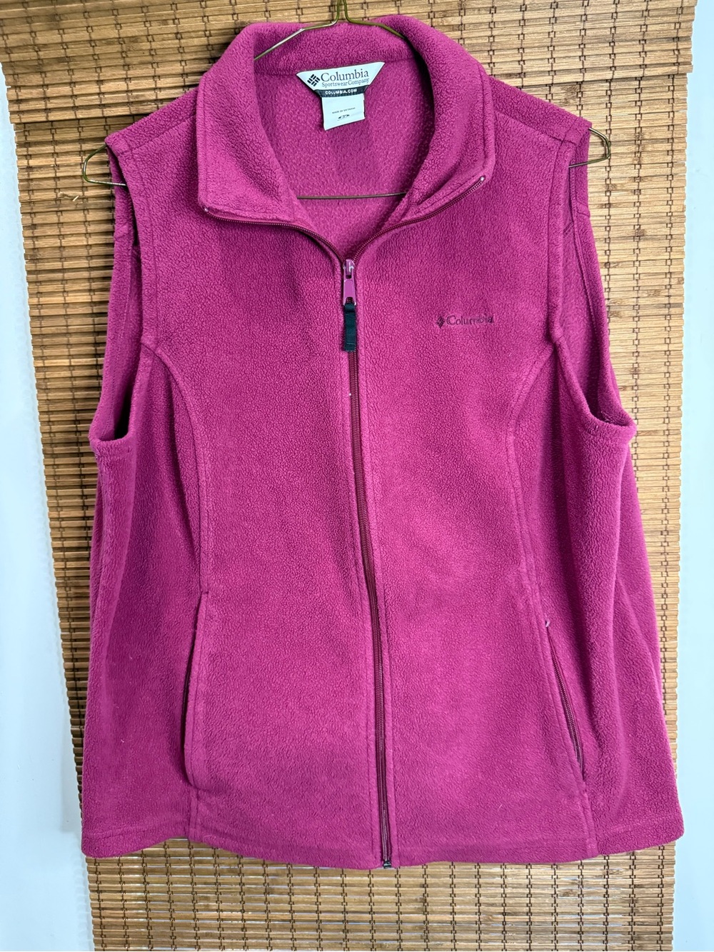 Columbia Women's Raspberry Pink Fleece Vest - Full Zip